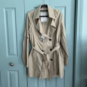 Jackets By Cino Womens Double Breasted Trench Coat‎ Large Minimalist Academia